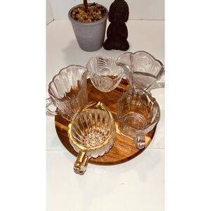 Lot of 5‎ Vintage crystal creamers